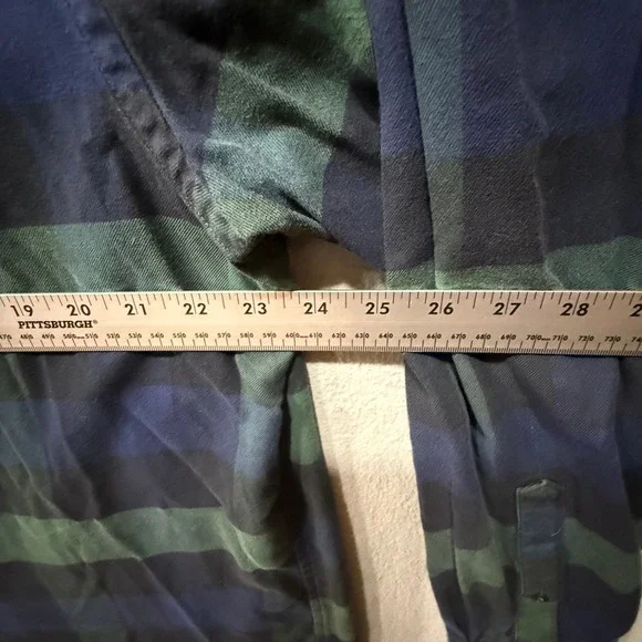 Rare Vintage L.L. Bean Cotton Silk Black‎ Watch Plaid Japan Export Shirt XLT - Picture 5 of 13